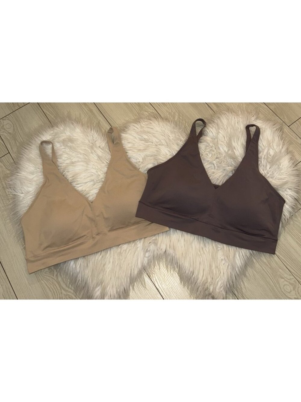 2 Jockey Womens Seamfree Bralettes Bras Light Lift Wire Free XXL 2XL Beige Brown